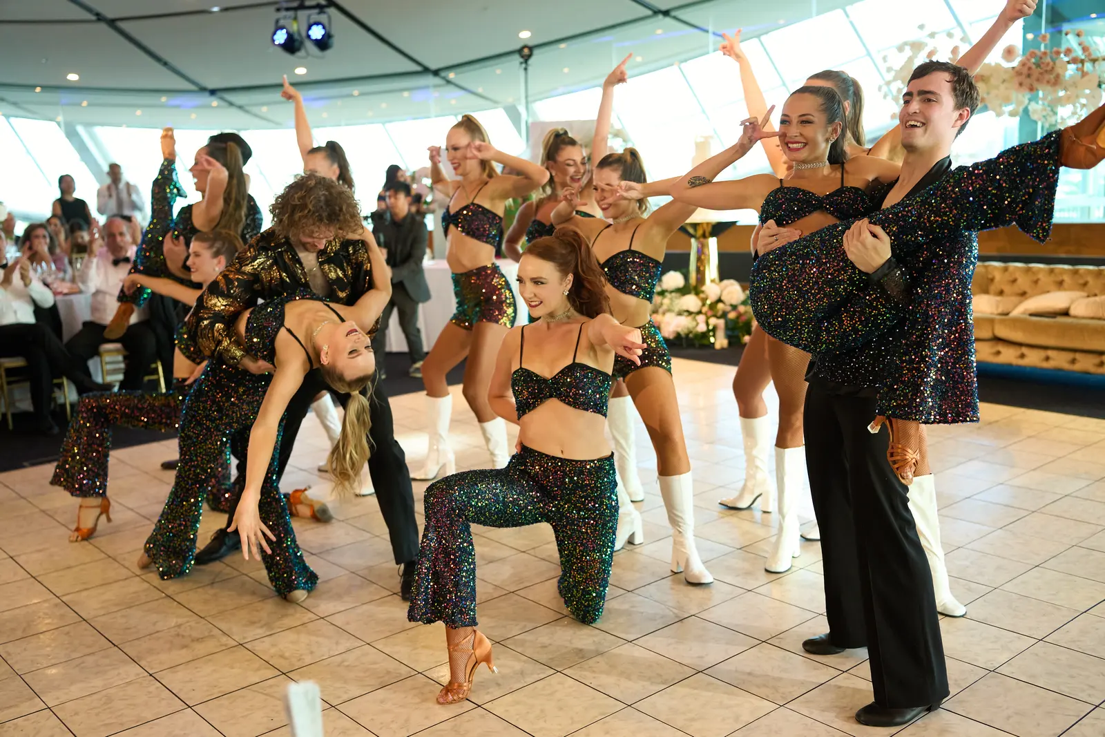 Disco themed corporate entertainment